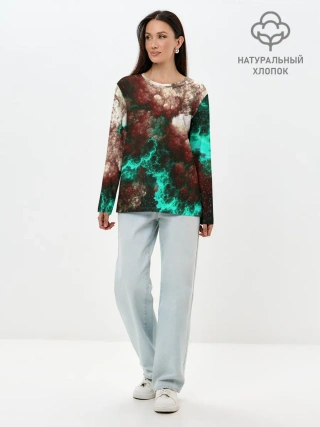 Лонгслив женский. Хлопок / НЕОНОВЫЙ КОСМОС