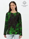 Лонгслив женский. Хлопок / GREEN STRIPES | ЗЕЛЕНАЯ ГЕОМЕТРИЯ