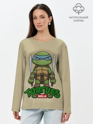 Лонгслив женский. Хлопок / ЧЕРЕПАШКИ - НИНДЗЯ