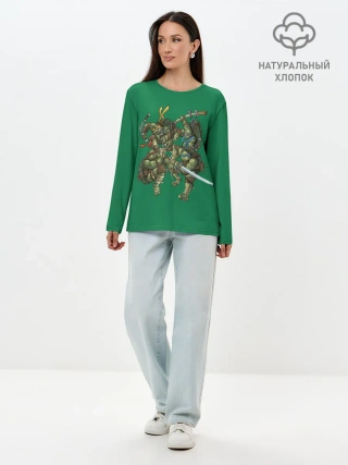 Лонгслив женский. Хлопок / Черепашки Ниндзя