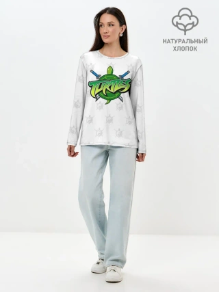 Лонгслив женский. Хлопок / Черепашки - ниндзя