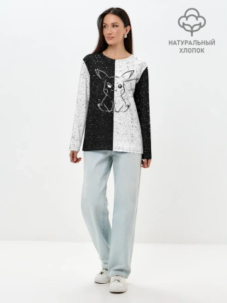 Лонгслив женский. Хлопок / ПИКАЧУ