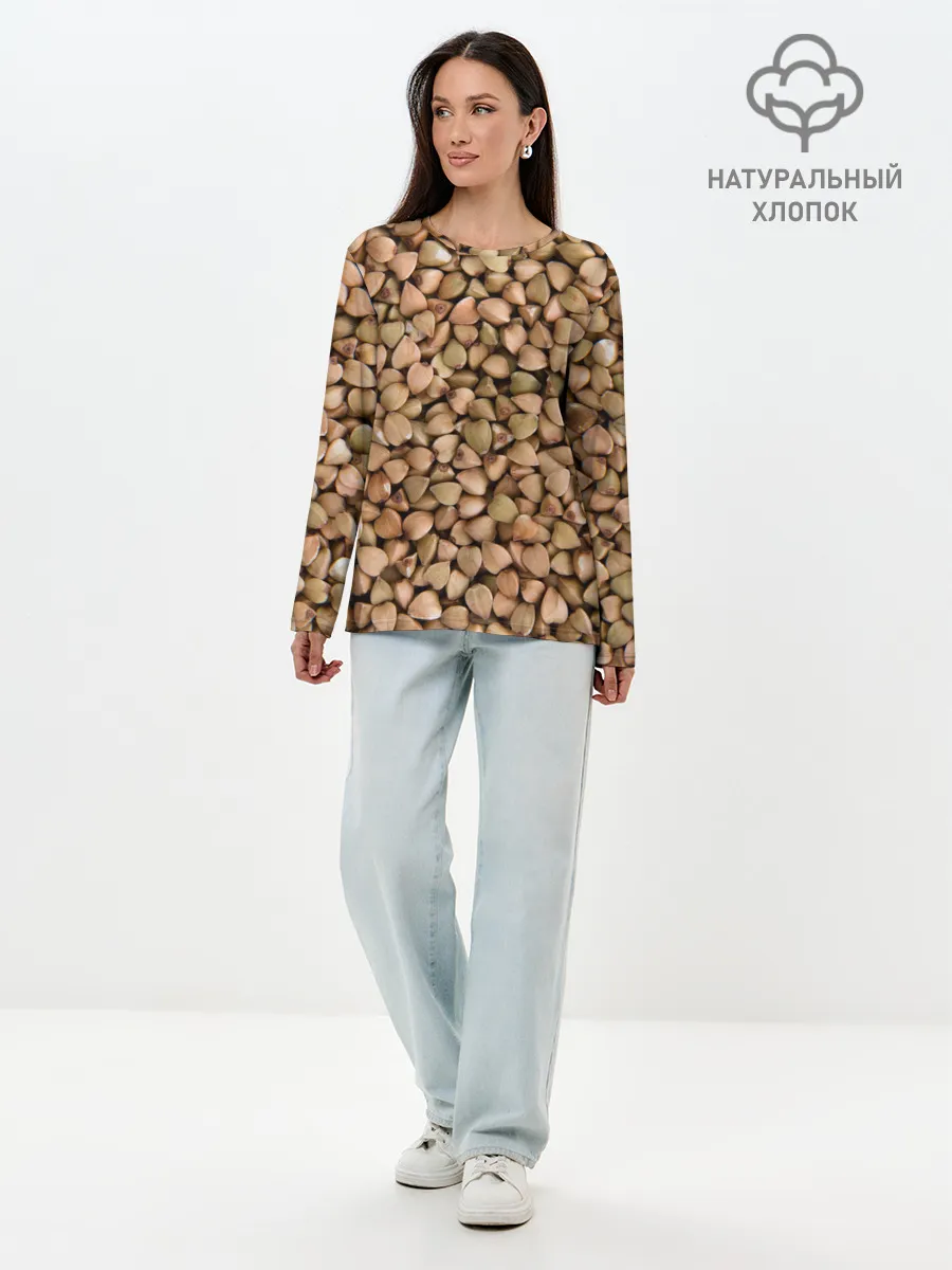 Лонгслив женский. Хлопок / Гречка Греча