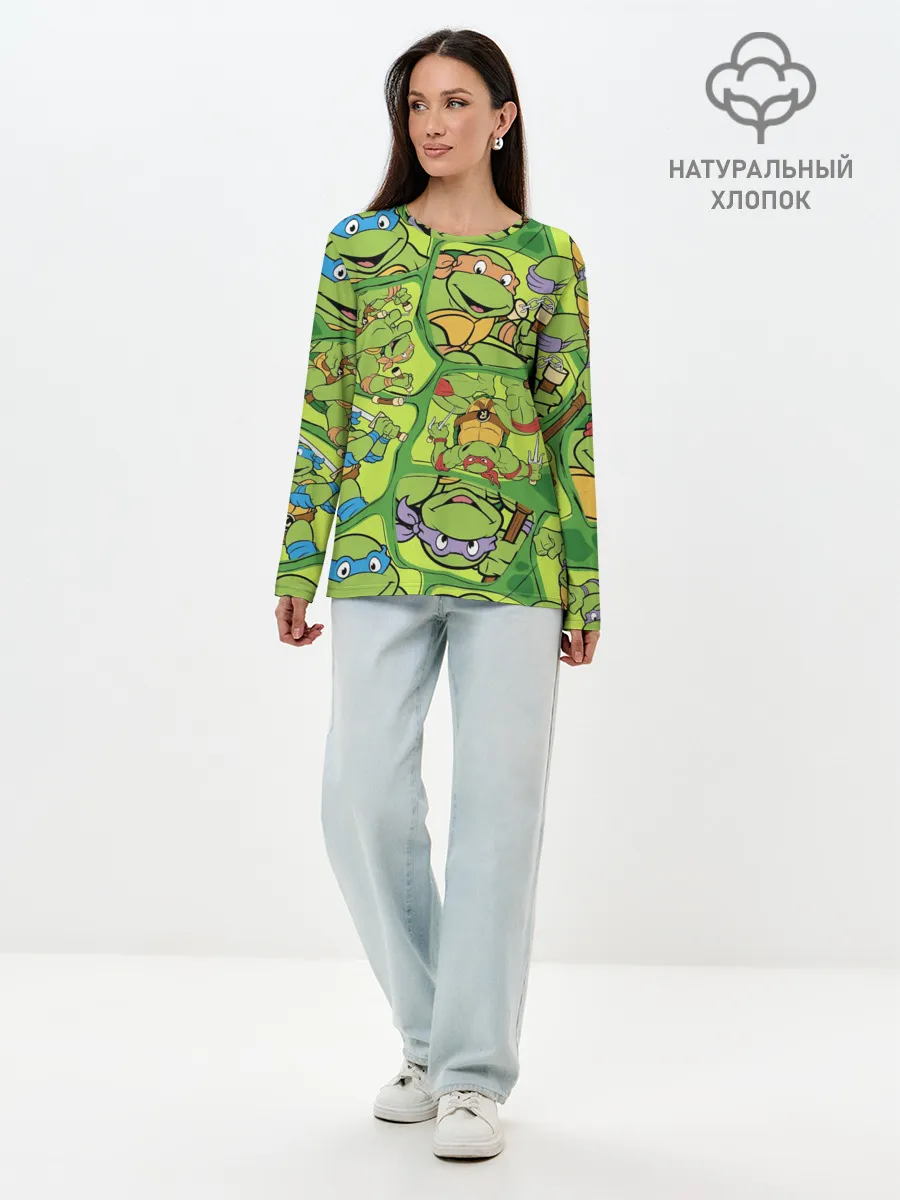 Лонгслив женский. Хлопок / Teenage Mutant Ninja Turtles