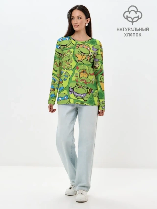 Лонгслив женский. Хлопок / Teenage Mutant Ninja Turtles