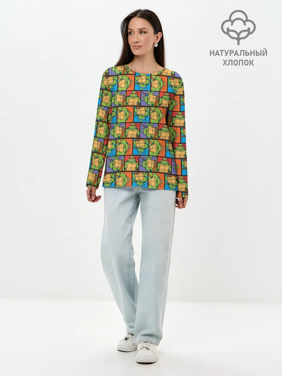 Лонгслив женский. Хлопок / Teenage Mutant Ninja Turtles
