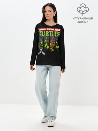 Лонгслив женский. Хлопок / Черепашки-ниндзя
