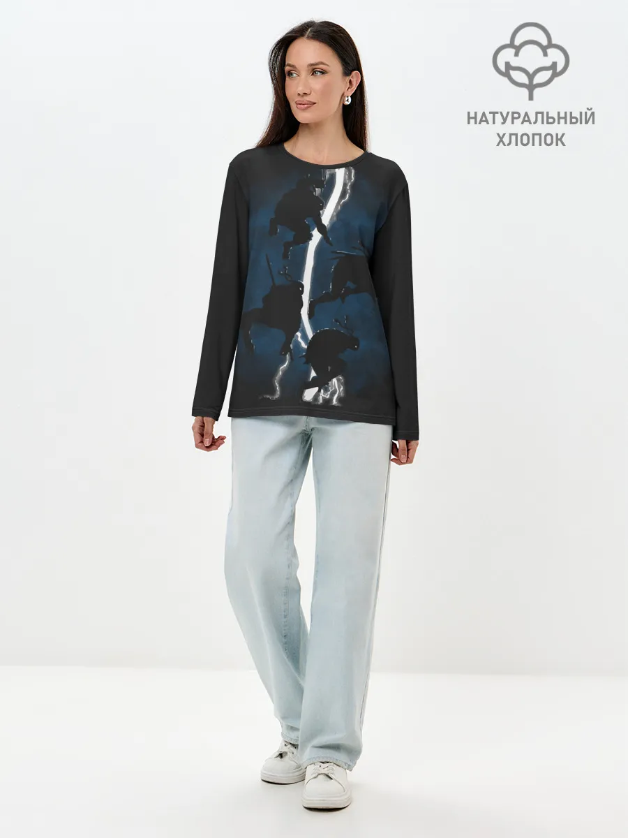 Лонгслив женский. Хлопок / Черепашки ниндзя