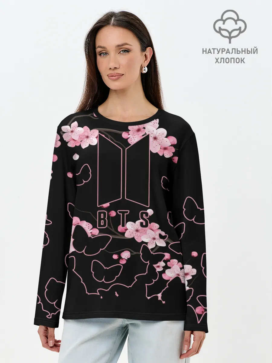 Лонгслив женский. Хлопок / BTS