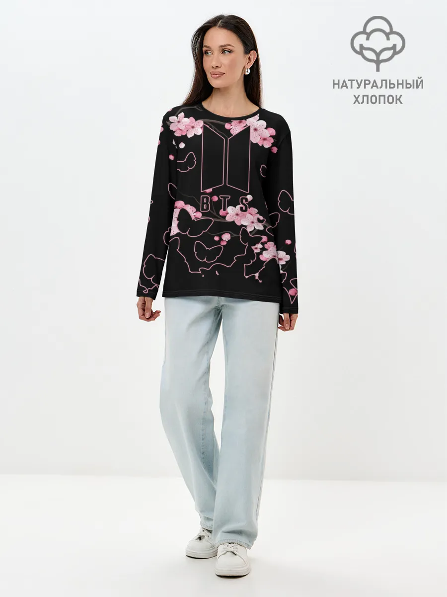 Лонгслив женский. Хлопок / BTS