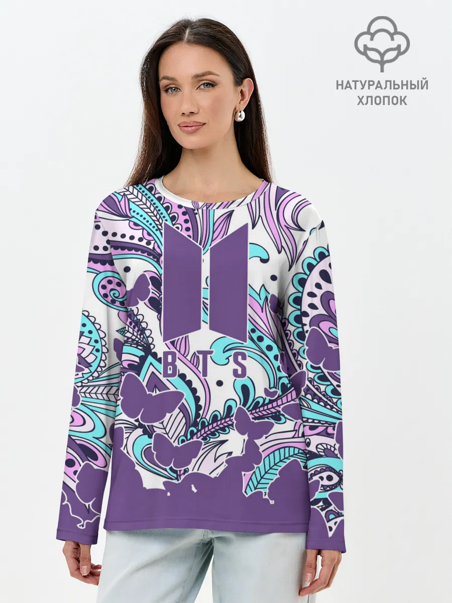 Лонгслив женский. Хлопок / BTS