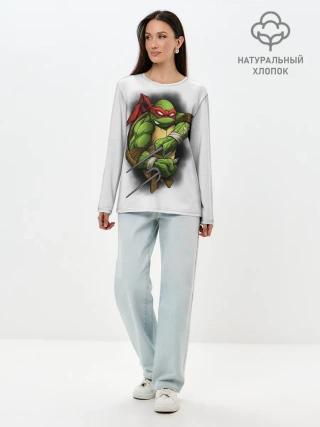 Лонгслив женский. Хлопок / Черепашки-ниндзя