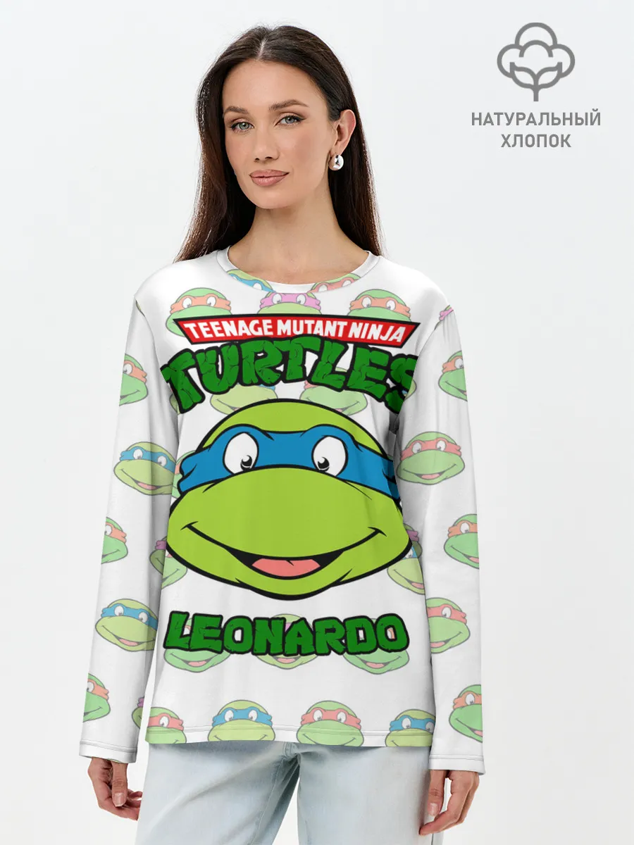 Лонгслив женский. Хлопок / Черепашки-Ниндзя
