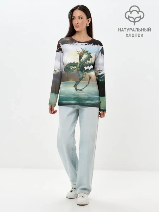 Лонгслив женский. Хлопок / Дракон | Dragon