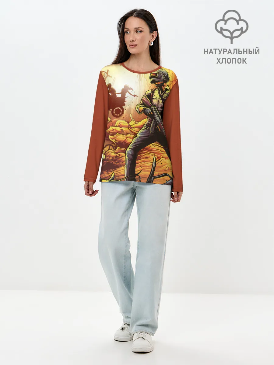 Лонгслив женский. Хлопок / PUBG