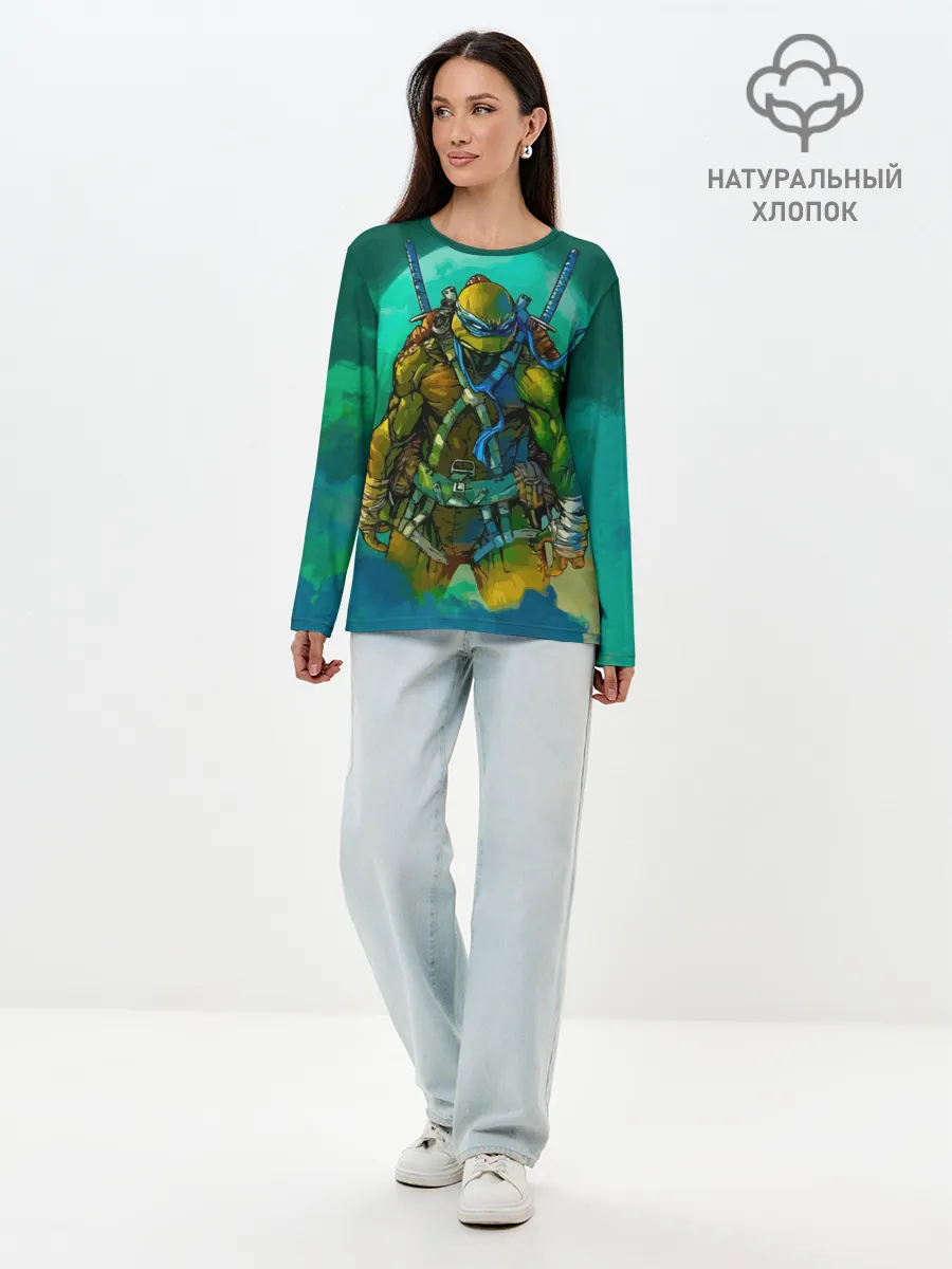 Лонгслив женский. Хлопок / Черепашки ниндзя