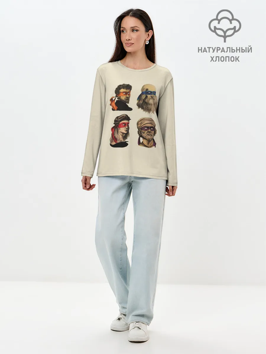 Лонгслив женский. Хлопок / Настоящие Черепашки