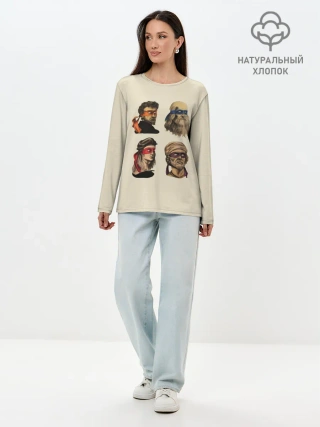 Лонгслив женский. Хлопок / Настоящие Черепашки