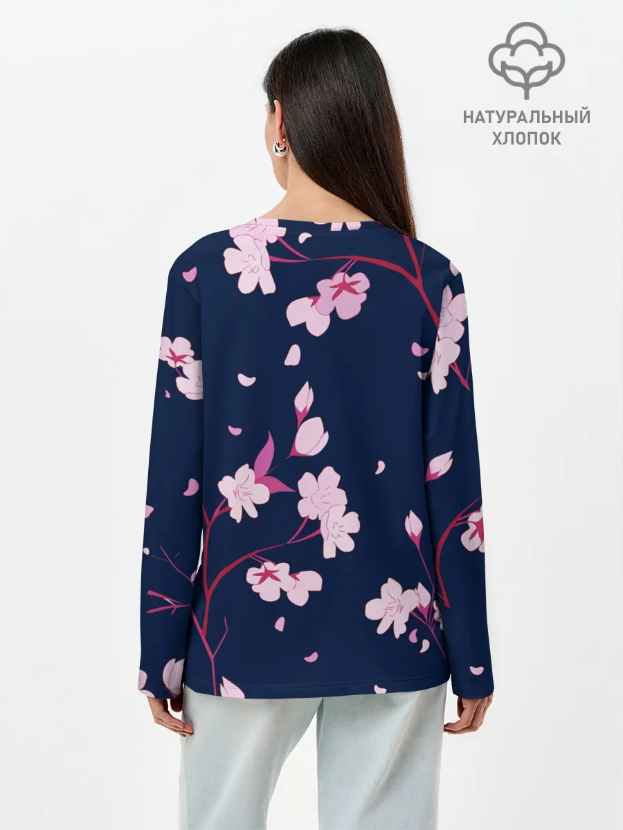 Лонгслив женский. Хлопок / Сакура