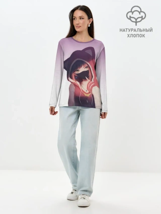 Лонгслив женский. Хлопок / Аниме. Маска