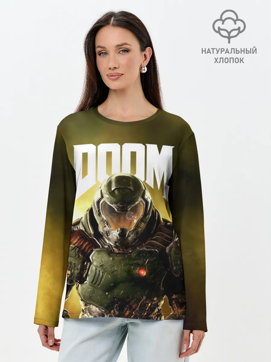 Лонгслив женский. Хлопок / DOOM