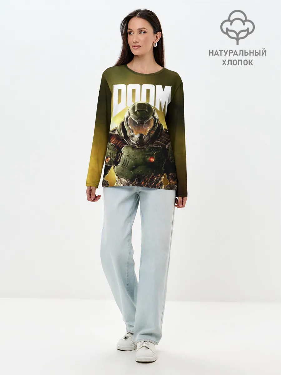 Лонгслив женский. Хлопок / DOOM