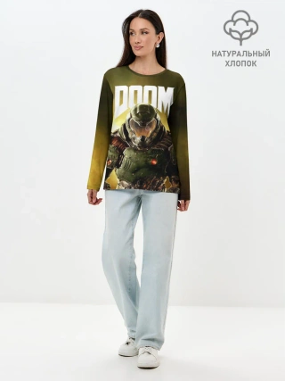 Лонгслив женский. Хлопок / DOOM