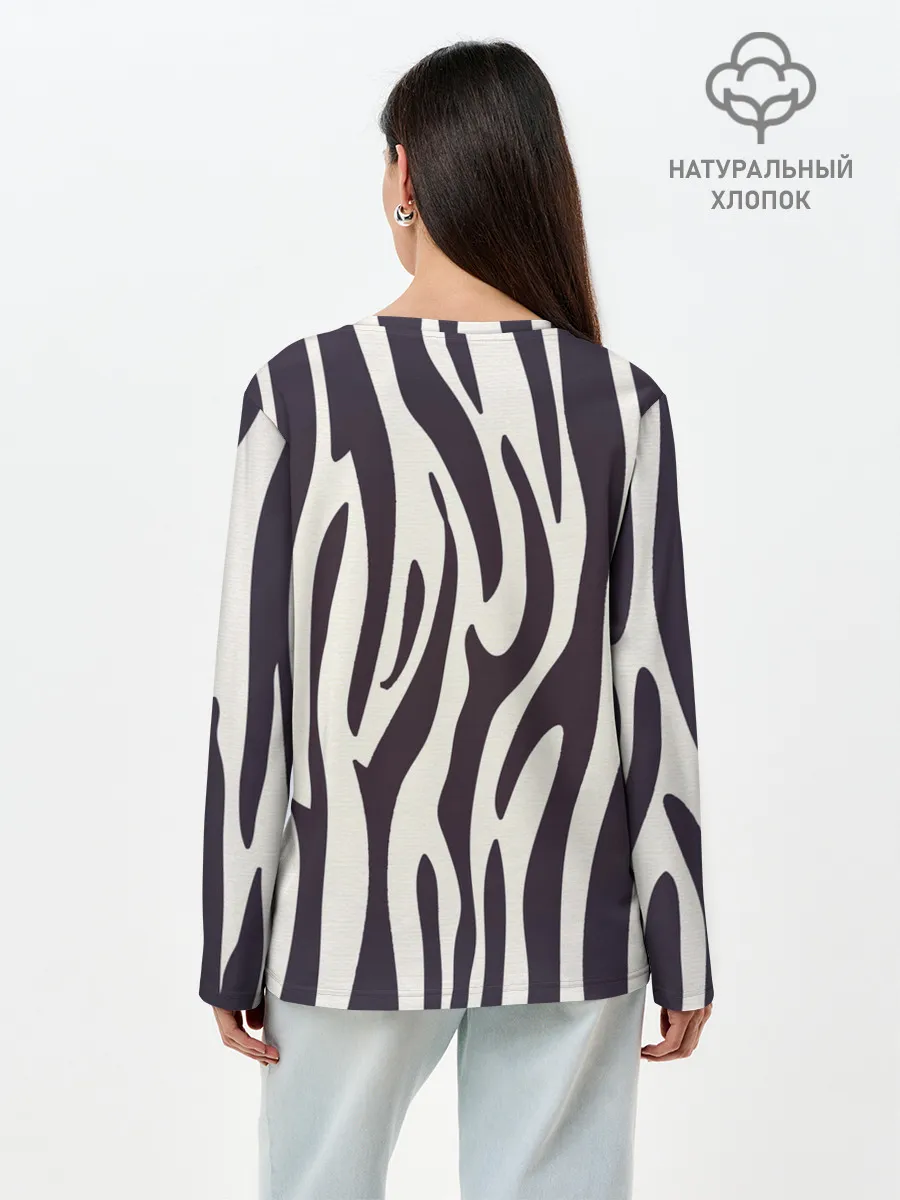 Лонгслив женский. Хлопок / Я зебра