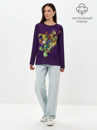 Лонгслив женский. Хлопок / ЧЕРЕПАШКИ НИНДЗЯ