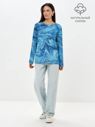 Лонгслив женский. Хлопок / Водоворот