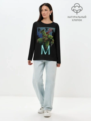Лонгслив женский. Хлопок / Черепашки-ниндзя