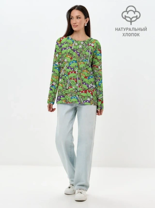 Лонгслив женский. Хлопок / Черепашки ниндзя