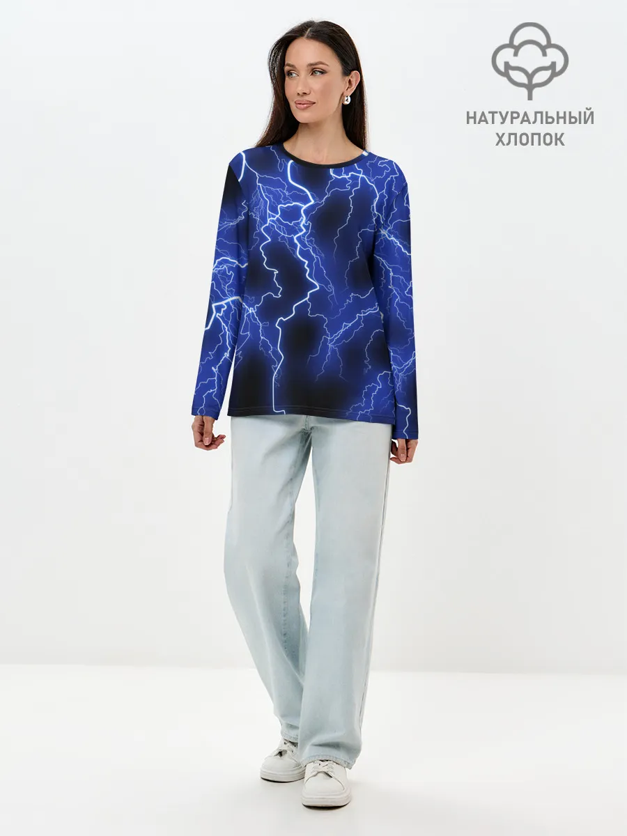 Лонгслив женский. Хлопок / МОЛНИЯ NEON