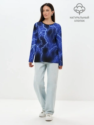 Лонгслив женский. Хлопок / МОЛНИЯ NEON