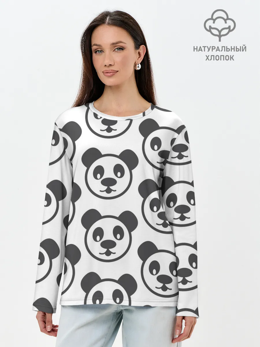 Лонгслив женский. Хлопок / panda