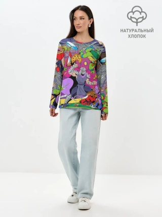 Лонгслив женский. Хлопок / ЧЕРЕПАШКИ