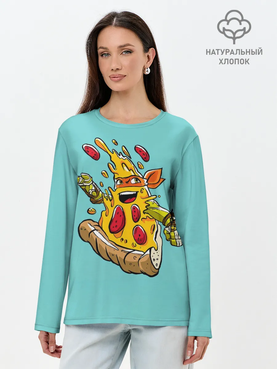 Лонгслив женский. Хлопок / PIZZA TIME