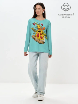 Лонгслив женский. Хлопок / PIZZA TIME