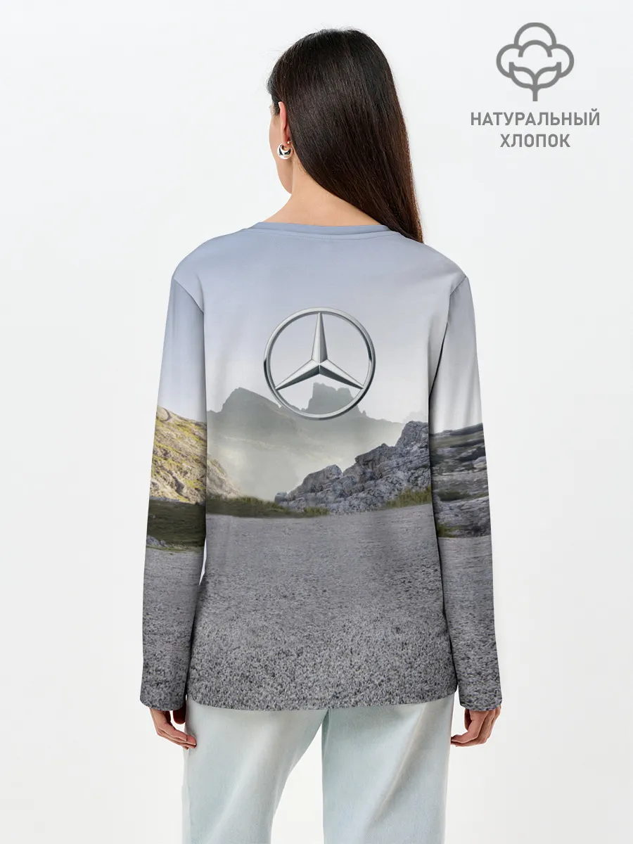 Лонгслив женский. Хлопок / Mercedes V8 Biturbo