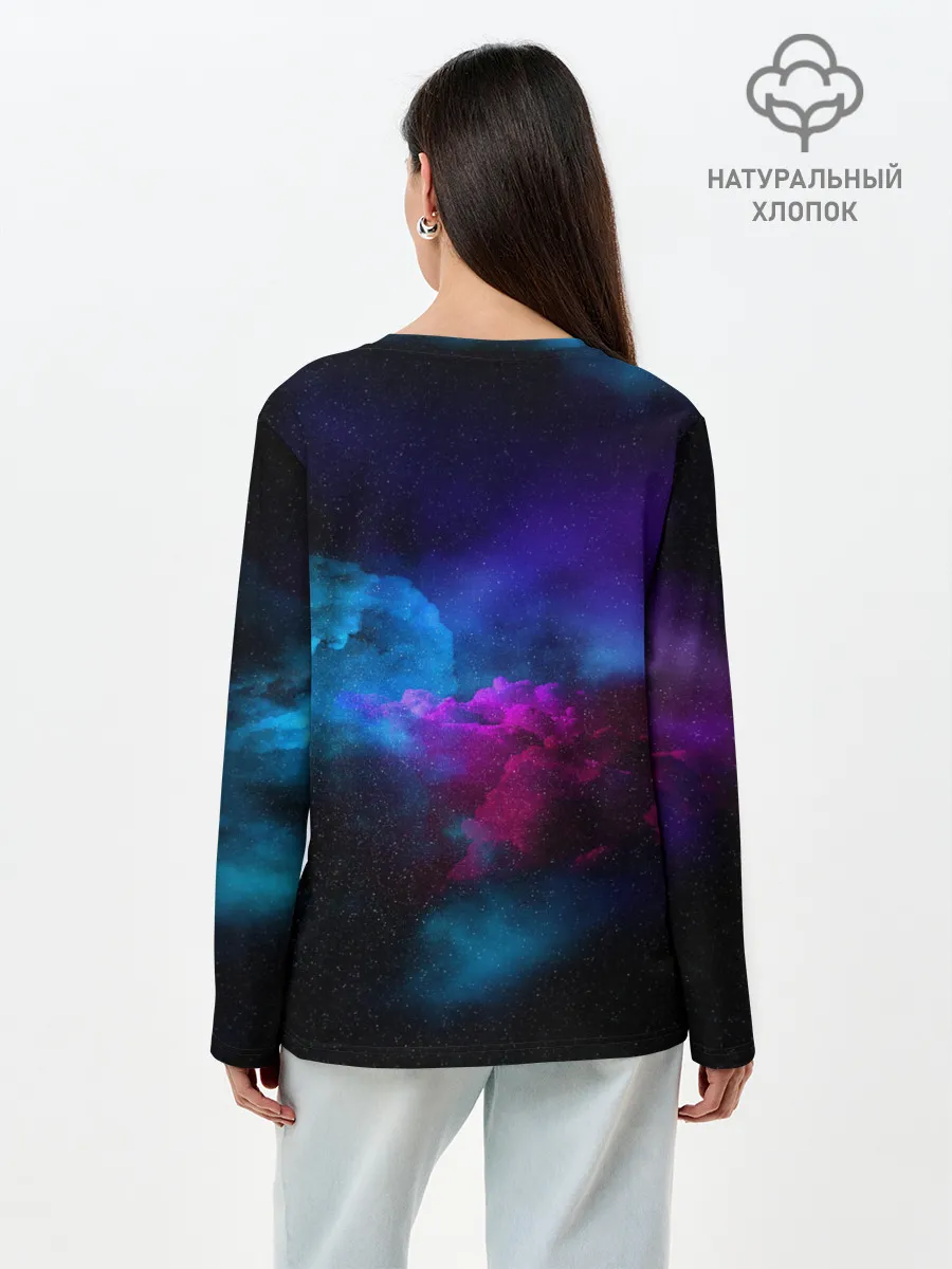 Лонгслив женский. Хлопок / НЕОН КОСМОС