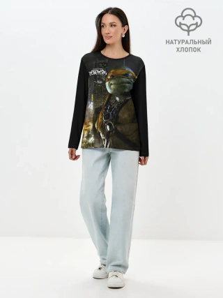 Лонгслив женский. Хлопок / Черепашки - ниндзя