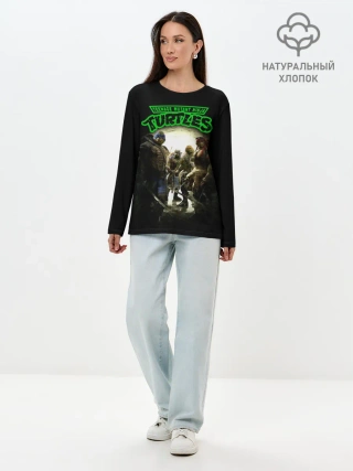 Лонгслив женский. Хлопок / Черепашки - ниндзя