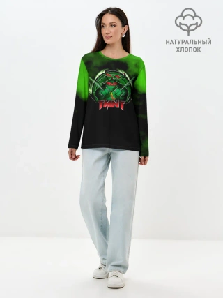 Лонгслив женский. Хлопок / TMNT Рафаэль