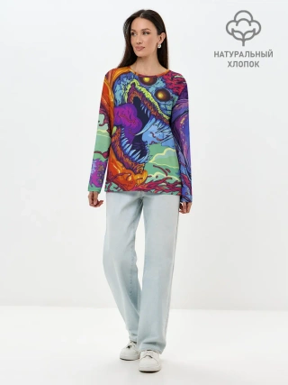 Лонгслив женский. Хлопок / CS GO HYPERBEAST | КС ГО ХАЙПЕРБИСТ