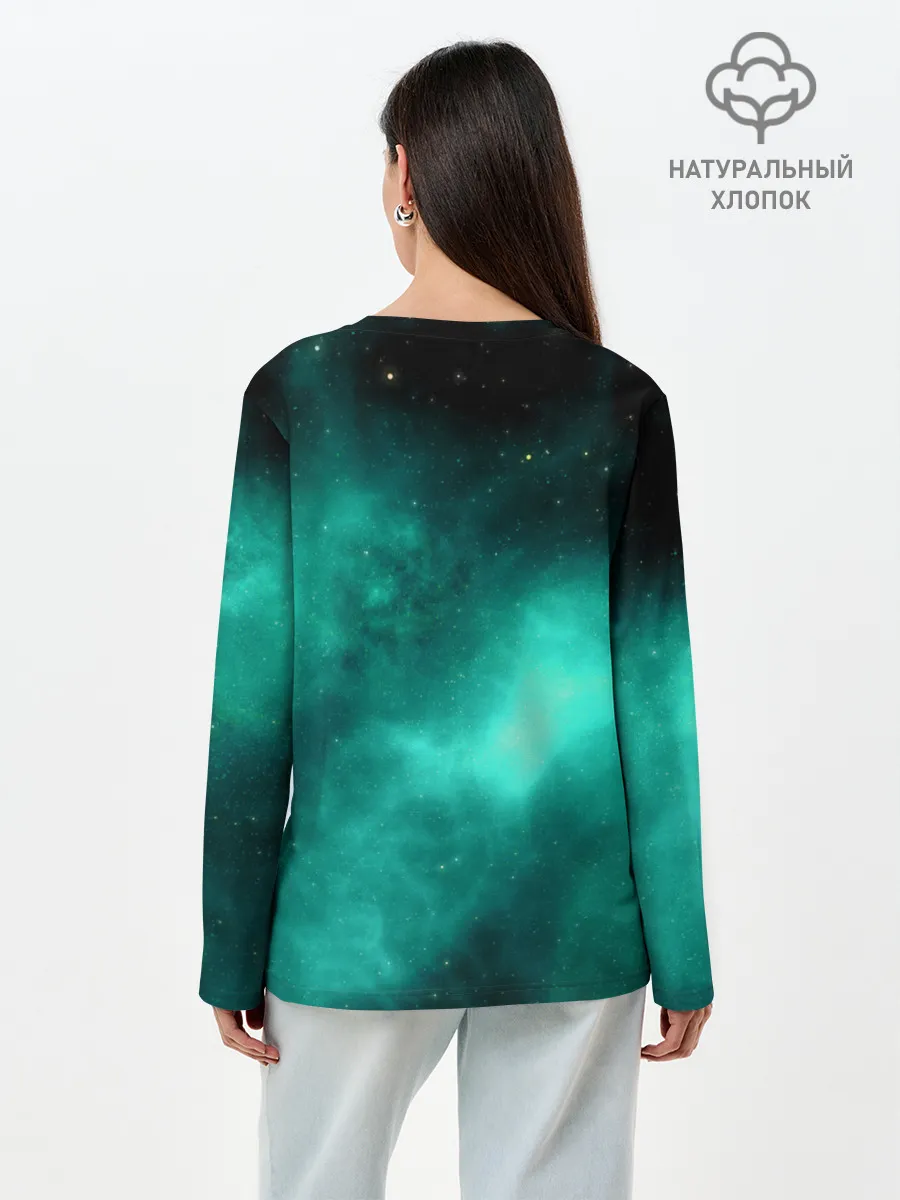 Лонгслив женский. Хлопок / НЕОНОВЫЙ КОСМОС