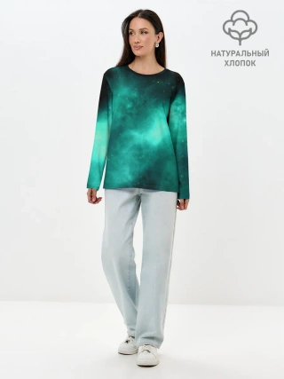 Лонгслив женский. Хлопок / НЕОНОВЫЙ КОСМОС
