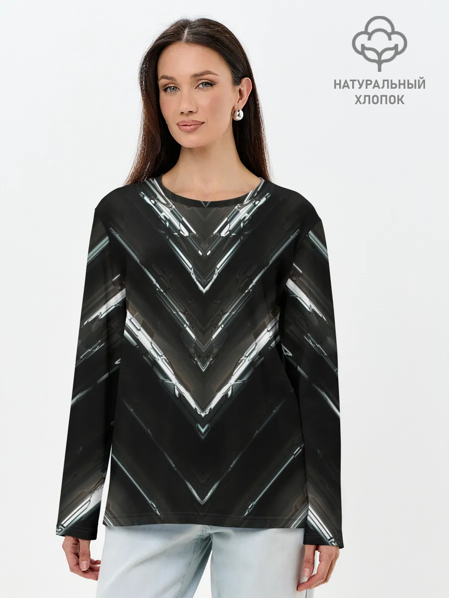 Лонгслив женский. Хлопок / МЕТАЛЛИЧЕСКАЯ БРОНЯ
