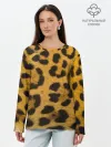 Лонгслив женский. Хлопок / Леопард