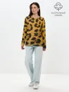 Лонгслив женский. Хлопок / Леопард