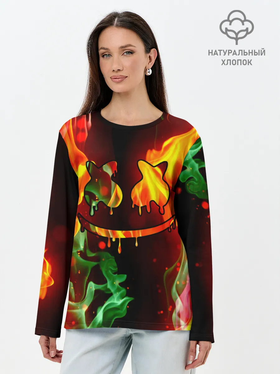 Лонгслив женский. Хлопок / Marshmello